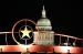 Star of Texas with the State Capitol Building at Night