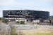 Remains of an Austin building after a plane crash