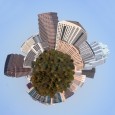 I made this mini planet of downtown Austin Texas while playing around in Photoshop. They are simple to do if you have the right image. This was a panoramic picture...