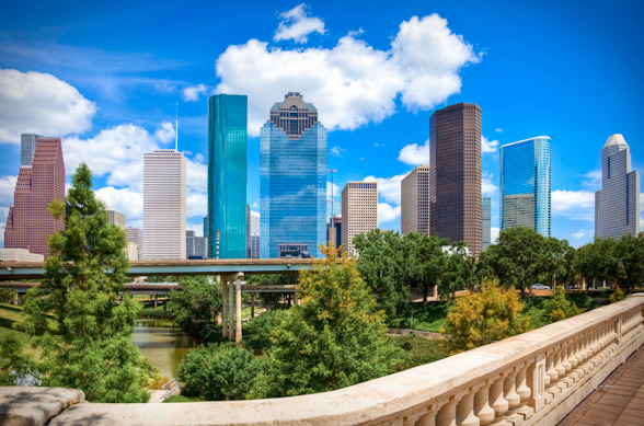 HDR Photo of Downtown Houston Texas Day Cityscape