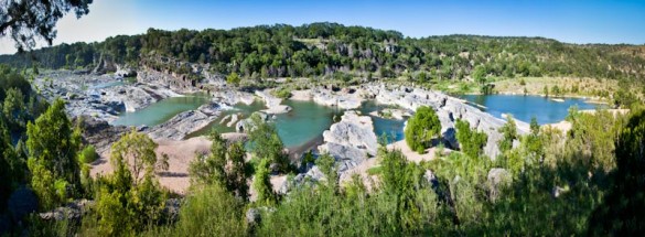 Panoramic Picture of the Pedernales River at Pedernales Falls State Park